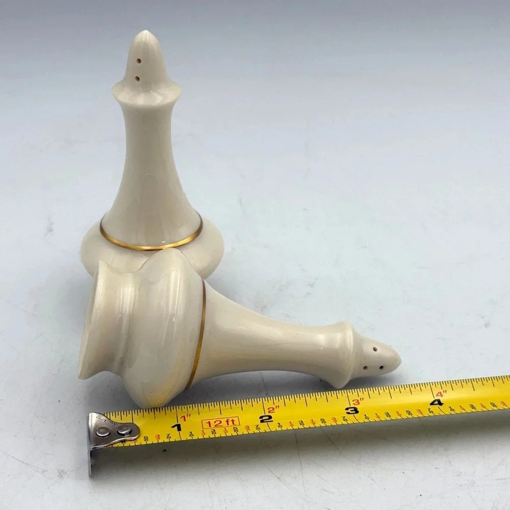 Vintage Lenox USA Regency Salt & Pepper Shakers Ivory China with 24k Gold